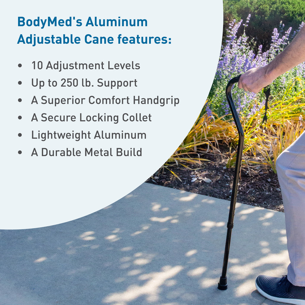 BodyMed® Aluminum Adjustable Height Cane – BodyMed® - Health