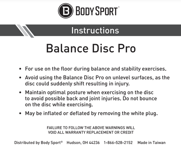 Body Sport&reg; Balance Disc Pro to Imporve Stability