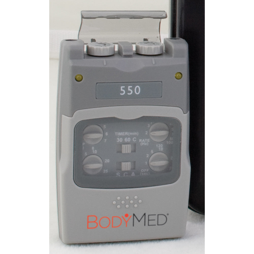 BodyMed Digital TENS Unit, Dual Channel - Portable TENS Unit - 5  Stimulation Modes - Includes (4) Adhesive Electrodes, (2) Lead Wires, & (1)  9 V